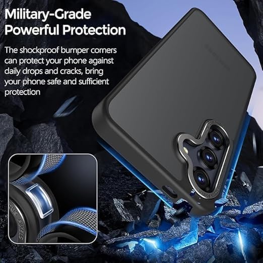 Image of DIZORO Polycarbonate Matte Case for Samsung A26 5G Translucent Frosted Hard Back Phone Case Anti-Fingerprint Anti-Slip Shockproof Protective Case Cover for Samsung A26 5G Black