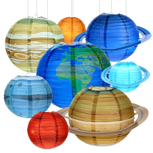 Lanterna de papel planeta, sistema solar de 25 cm, telas de sonho para crianças, tema espacial