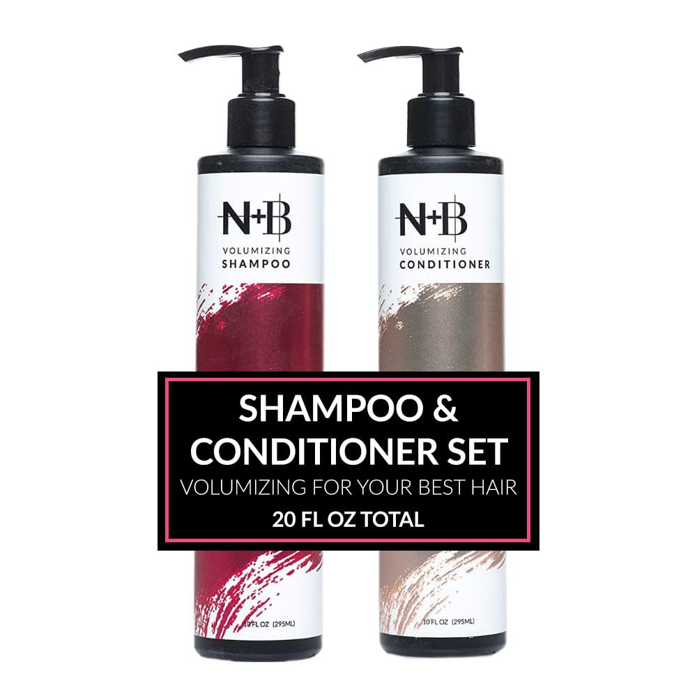 Nicole + Brizee N+B Volume Shampoo + Conditioner Set | Sulfate-Free, Paraben-Free | Strengthens, Hydrates, Volumizes, Nourishes | For All Hair Types | USA Made