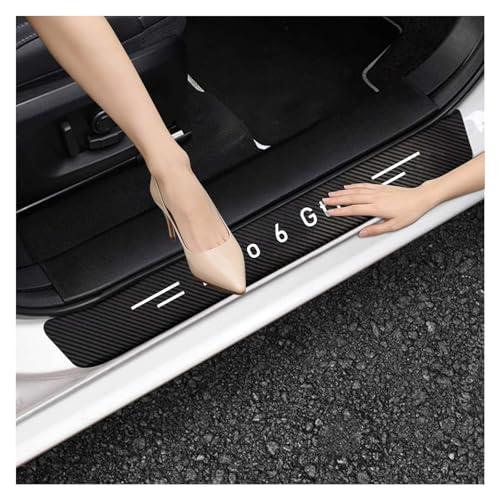 Car Door Sill Protector,Sill Protector Compatible with VW Polo 6 GTI 2017-2023 4Pcs Door Entry Guard Scuff Sill Protector Plate- Carbon Fiber Anti-Scratch Sticker