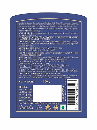 Image of DENVER Goal Talc -100GM Each (Combo Set of 3) | Scented Talcum Powder for Men