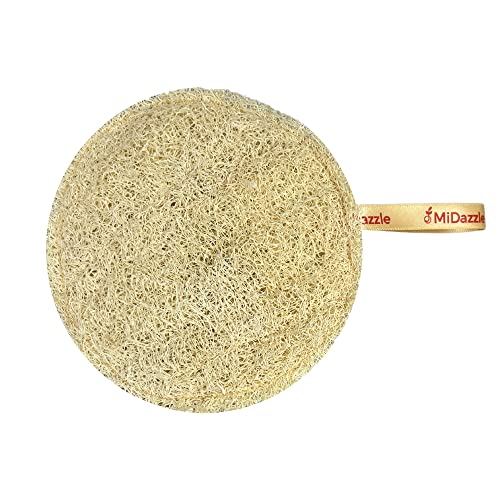 Image of Midazzle 100% Natural Body Scrubber Loofah for Bathing (Round) (Pack of 4)