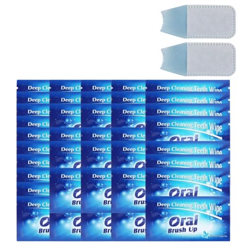 50PCS Disposable Wipe Oral Finger Brush Up Disposable Finger Toothbrush Adult Portable Teeth Whitening Strips Gentle Teeth Cleaning Tools Effective Stain Removal Easy Wipes for All Teeth Types
