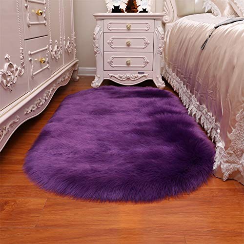 Tapis de lit imitation laine antidérapant pour canapé de chambre