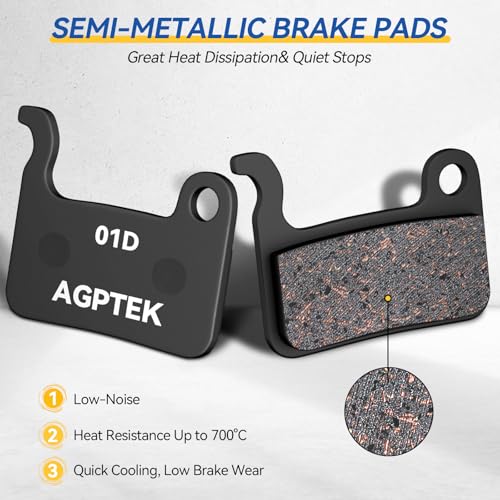 image for AGPTEK Bike Brake Pads, High-Performance Bicycle Brake Pad, 4 Pairs Se