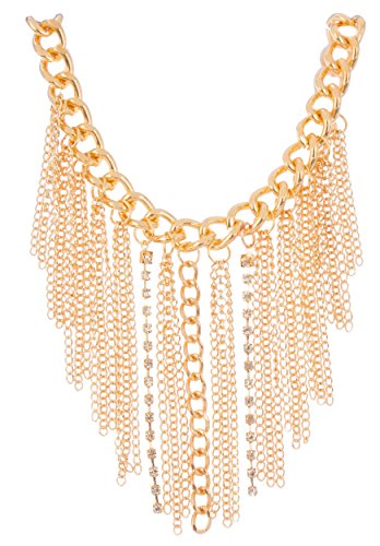 JOTW 2 Pieces of Goldtone Adjustable Heel Chain with Multiple Iced Out Tassels and Links
