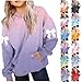 Kids Gradient Oversized Pullover Sweatshirt Cute Bowknot Long Sleeve Loose Tunic Tops for Boys Girls 3-13 Years