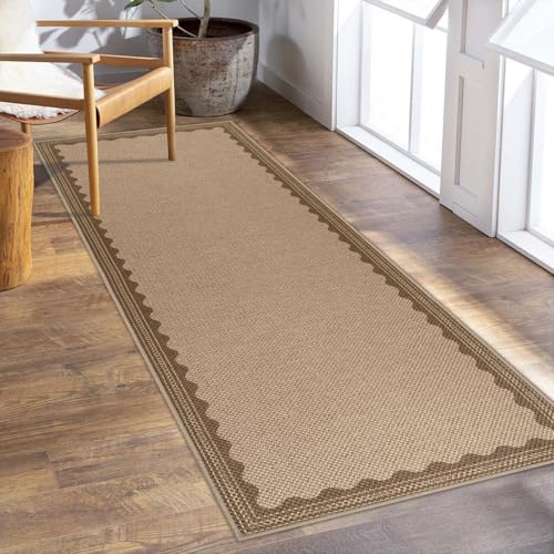 Famibay Tapis De Course Antidérapant Jute Tapis Couloir 50x150cm Marron Absorbant Tapis De Cuisine...
