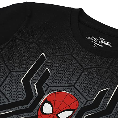 Image of Kidsville Spiderman Printed Regular Fit Black Cotton Boy's T-Shirt