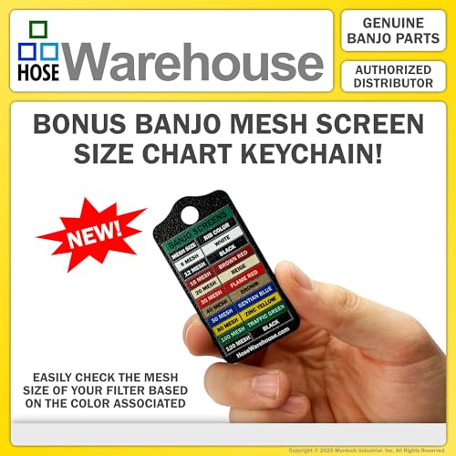 Image of Genuine Banjo LS075-80 3 /4 inch x 3 /4 inch Y Line Strainer 80 Mesh Stainless Steel Screen with Bonus Mesh Screen Color Chart Keychain
