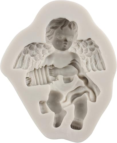 Miniatura 7 de MINFEIDMS Molde de silicona para bebé, alas de ángel, moldes de silicona para querubín de ángel, para decoración de pasteles, decoración de
