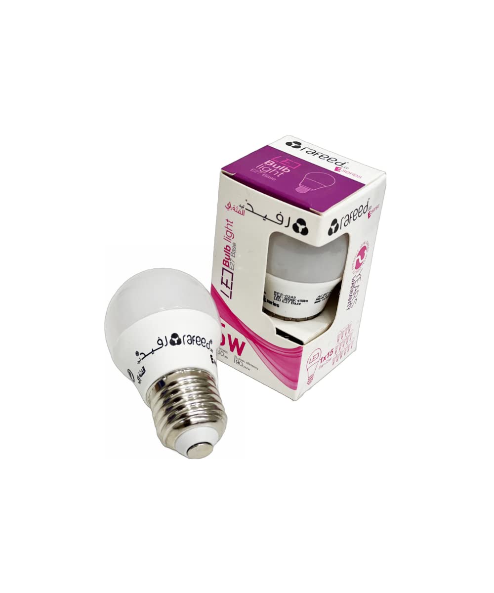 RAFEED 5W LED Bulb, Frosted LED Bulb, Screw BaseE27 Warm White 3000K, Brightness 450 Lm General Lighting Bulb, Non- Dimmable
