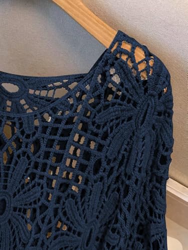 Image of MakeMeChic Women's Plus Size Crochet Tops Boho Beach Cover Ups | Summer, Vacation, Crochet Sweater, Swimsuit Coverups