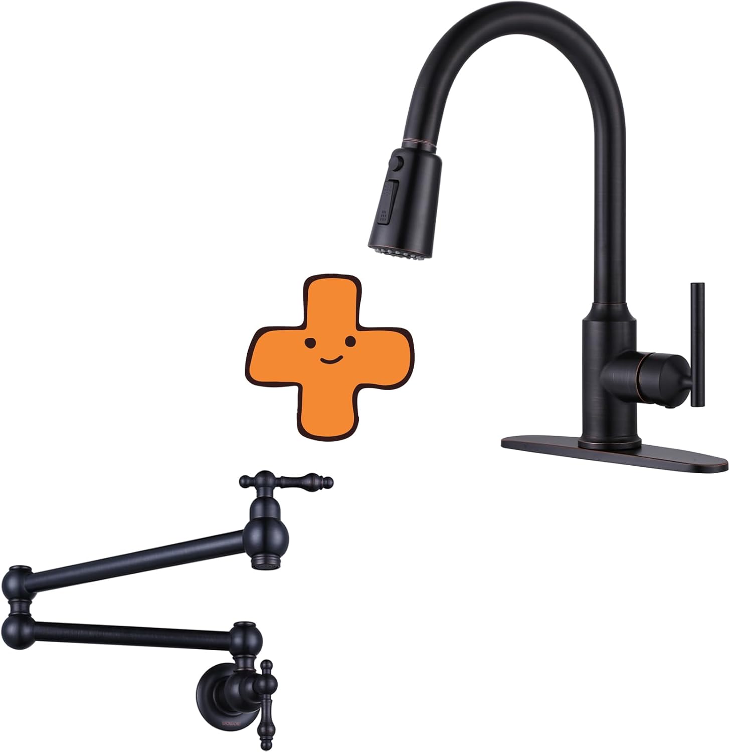 WOWOW Pot Filler and Bronze Kitchen Faucet