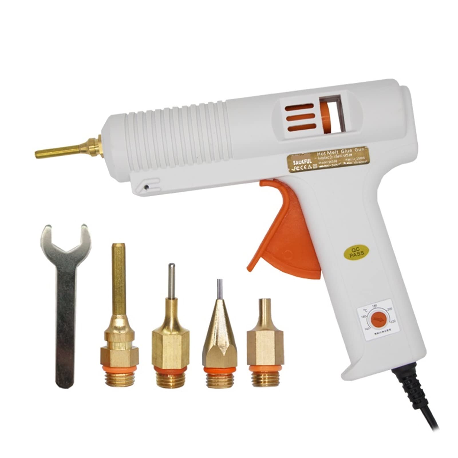 Pistolet do Kleju, 150W pistolet do klejenia na gorąco długa dysza średnica 1mm 1.3mm mała przysłona przemysłowy pistolet do klejenia DIY Craft Repair Tools pistolet do klejenia(4pcs nozzles)