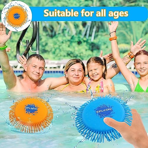 Meanju Wasser Frisbee, 2 Stück Wasserfrisby Soft, Wasser-Wurfscheibe aus Schaumstoff und Silikon, Durchmesser 17cm, Wasserspielzeug in Knalligen Farben, Sommer Spaß (Die Farbe ist zufällig)