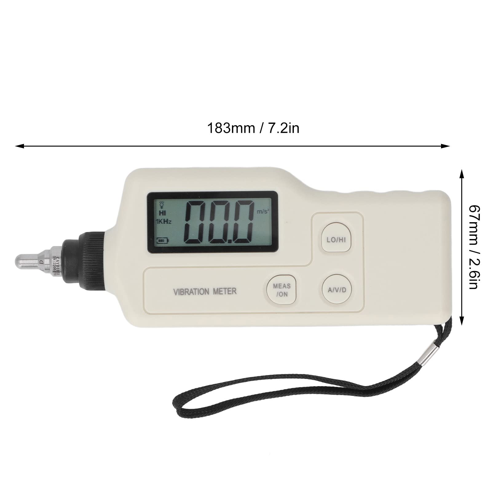 Détecteur de vibration numérique, taux d'échantillonnage 1S de haute précision, vibromètre numérique ABS compact pour l'entretien