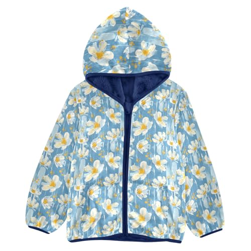 Flowers Boys Fleece Coat,Children's Zip-Up Hoodie Jacket,Baby Warm Fashion Outerwear 3-10T,A113349