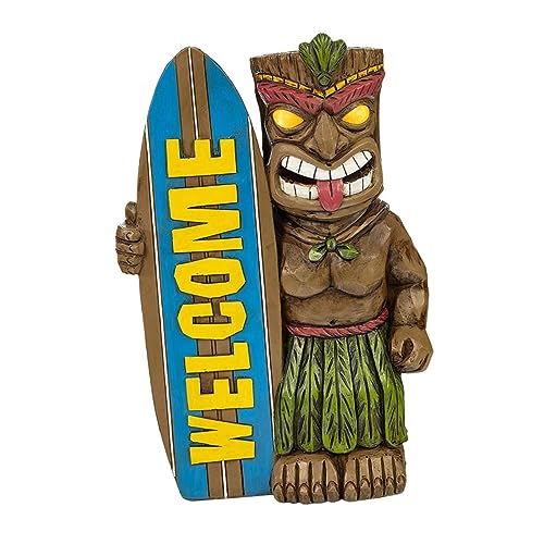 Warmhm Adornos hawaianos de resina Tiki Bar Decoración del hogar Estatua Tiki Vibrante Adorno Artesanía de Resina