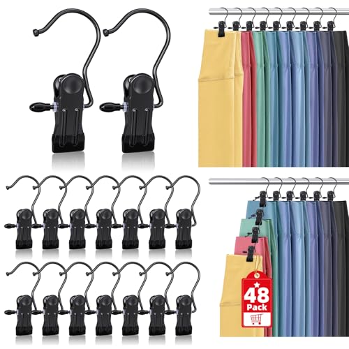 48 Pack Boot Hangers Clips for Closet, Heavy Duty Pants Hangers with Clips