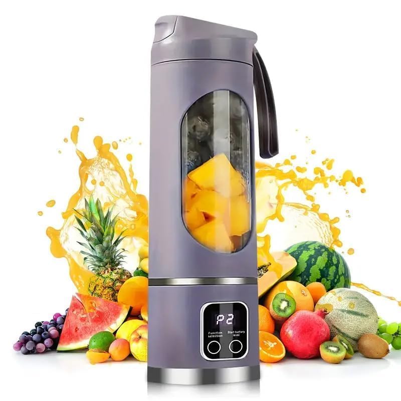 Portable JuicerBlender Electric Juicers Fruit Mixers USB Rechargeable Smoothie Mini Blender Personal Juicer 10 Blades 3 Gears With 1300 Mah Rechargeable Battery-Smoothie Juicer (PURPLE) (pack of 1)-image-13