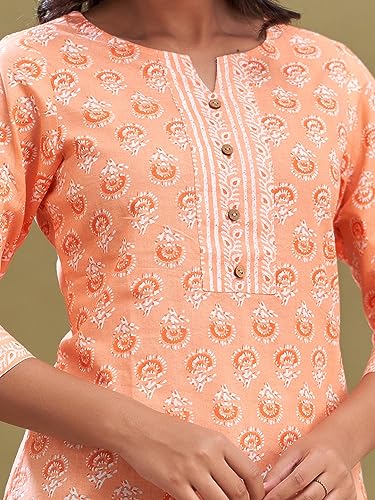 Image of feranoid Women Cotton Printed Short Kurti | Short Kurti for Women | Printed Cotton Kurti