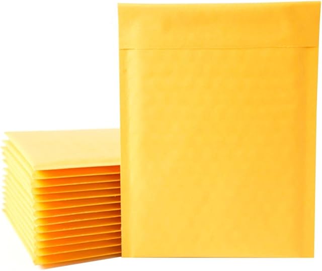50Pcs A5 Padded Envelopes 150 x 210mm Gold Poly Bubble Mailers Self Seal Postal Bag for Gift Wrap Heavy Duty and Lightweight