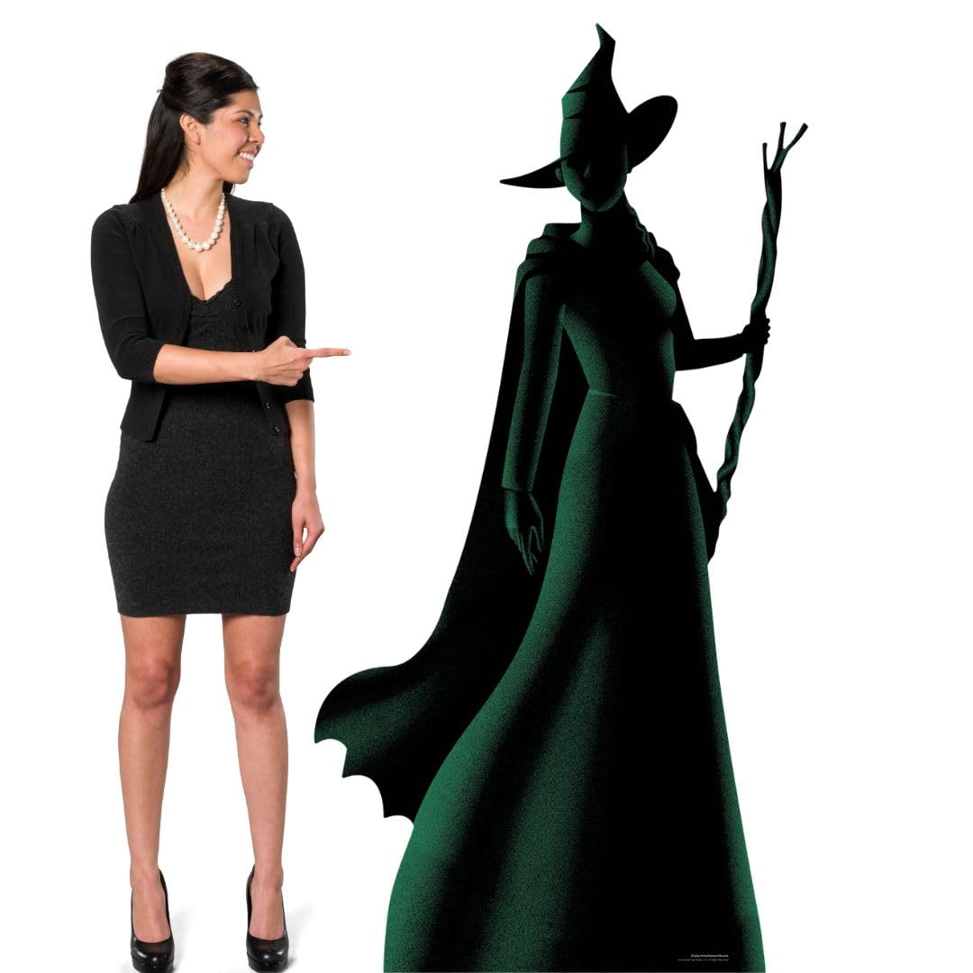 Star Cutouts SC4653 Wicked Elphaba Green & Black Silhouette – 163cm Lifesize Cardboard Cutout | Wicked Party Decoration & Birthday Display
