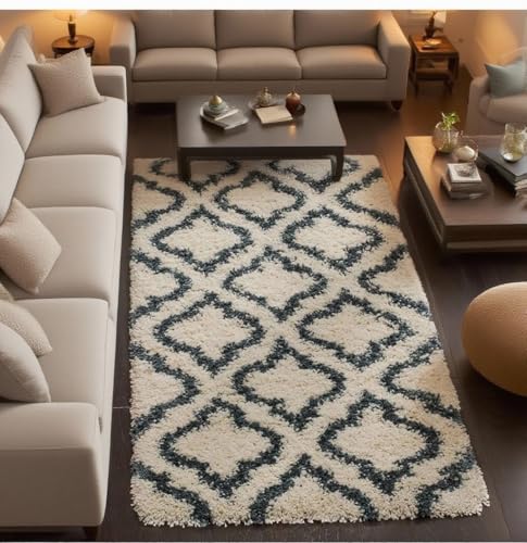 Image of 3x5 feet Soft Area Rug for Living Room and Bedroom, Modern Indoor Floor Carpet with Non-Slip Backing, Comfortable Decorative Home Decor Rug, Easy Clean & Durable- (I B M III, Rectangular)