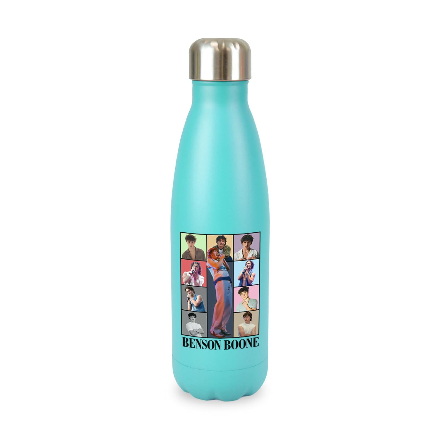 New Spirit Original Turquoise Boxes Design Benson Boone, Screw Top Lid Stainless Steel Water Bottle Drinks Cup Water Bottle Refill Cute Fun Explore Travel