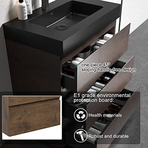 Bluhouzz Alice 30 Inch Bathroom Vanity With Sink, Large Storage Small Bathroom Vanity For Modern Bathroom, One-Piece Sink Basin Minimalist Bathroom Sink Cabinet #TOP1