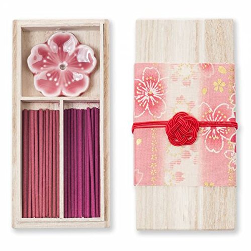 Kousaido Kirschblüte Organisches Japanische Räucherstäbchen Geschenk Mit Halter-Set Cover