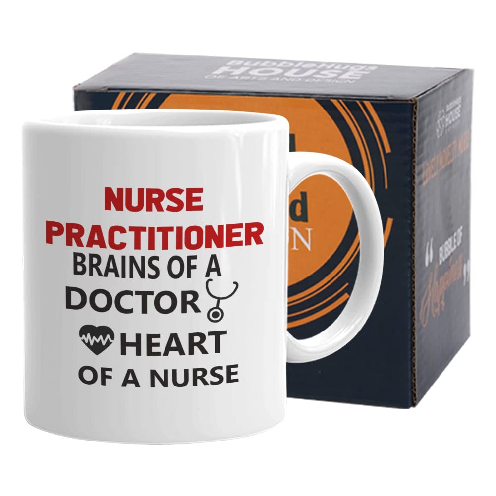 Amazon.com: Nurse Practitioner Coffee Mug 11 oz, Brain of A Doctor Heart of  A Nurse Unique Gift for Medical Student Clinical NP RN Graduation National  Nurses Week Gifts, White : Home &
