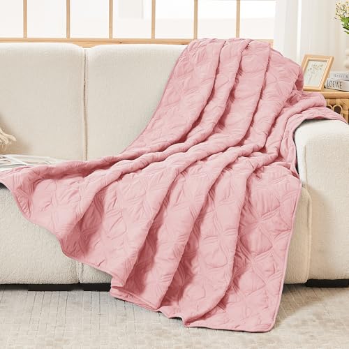 Image of Litanika King Size Quilt Bedding Set, Bright Pink Summer Lightweight Soft Comforter Bedspreads & Coverlets, Boho Farmhouse Bedding Cover Bed Decor All Season, 3 Pieces (1 Quilt, 2 Pillowcases)