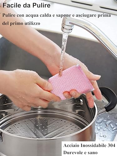 VENTION Vaporiera Pentola Induzione, Vaporiera Acciaio Inox 20 cm, Pentola a Vapore Piccola, Pentolino per Cottura a Vapore 2,7L - immagine 6