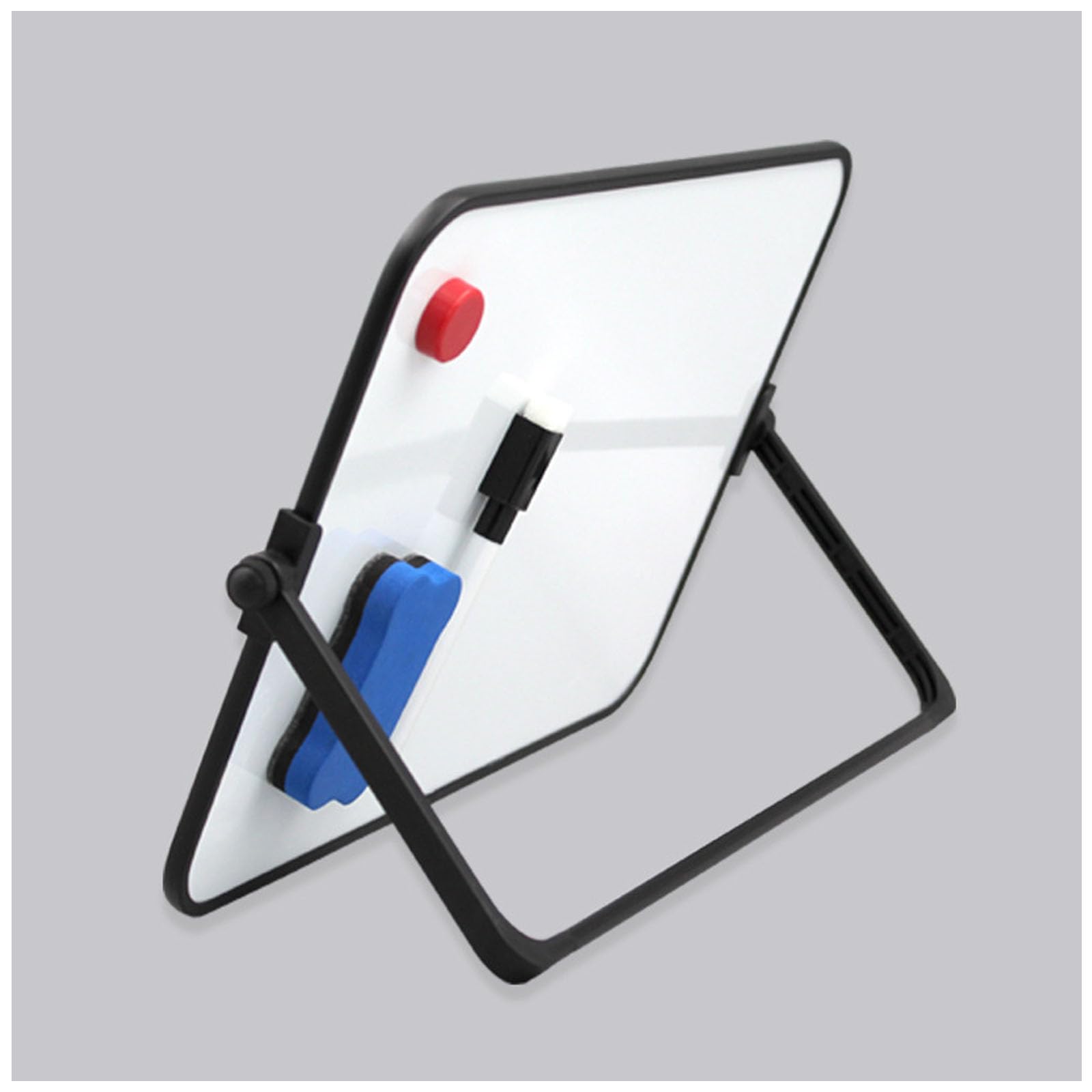 Whiteboard Magnetwand, kleine doppelseitige Whiteboard Trocken abwischbare, A4 Format Magnettafel Magnetwand, mit trocken abwischbaren Stiften, Radiergummi, Magneten, Halterung, 30x21cm