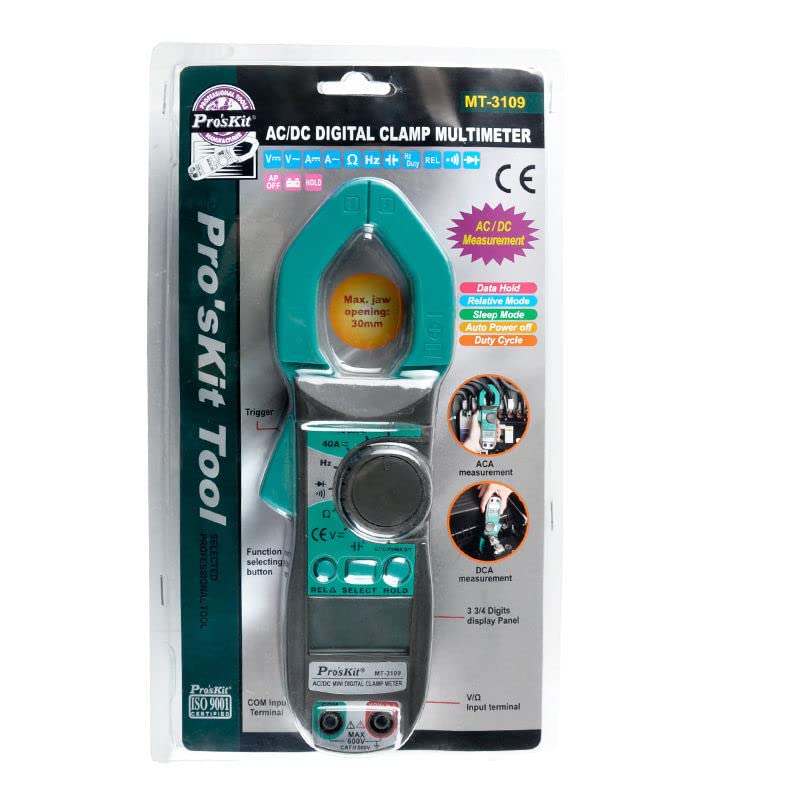 Miniatura 8 de ProsKit MT-3109 AC DC Corriente Digital Pinza Medidor Multímetro Frecuencia de corriente Capacitancia Medidor de prueba Electricista Herramientas de