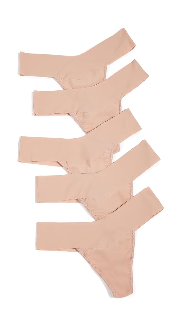 hanky panky Womens Breathe Natural Thong 5 Pack