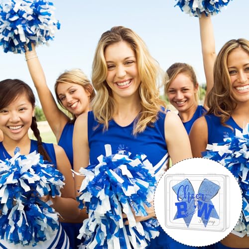 Image of Honeydak 6 Pcs Extra Large Cheer Bow Plastic Box Cheer Team Gifts Bulk Bobby Pin Case Plastic Containers for Team Cheerleader Dance Ballet Hair Accessories Storage Organizer Cheerleading Travel