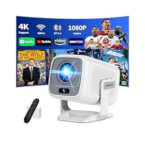 Beamer 4K Projektor Native 1080P [ Autofokus & 2026 Upgraded ] Mini Beamer Mit 5G WiFi 6 und BT 5.4 Tragbarer Projector mit Automatische Trapezialkorrektur 180 ° Drehung Tv Stick/USB/Laptop/PC,Weiß