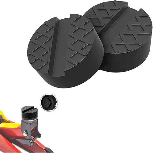 Jack Stand Pads Premium Rubber Jack Pad for Trolley Jack, Vehicle Lift and Axle Stand - Universal Usage - Protects Your Car, SUV and Vehicles with Pinch Weld Sill - Perfect for car Tuning(2Pack)