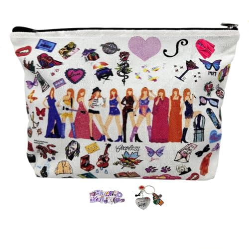 Gpurplebud Cosmetic Bag, Multicolour Music Inspired Design, Waterproof Polyester, Perfect for Daily Use Travel, Storage of Cosmetics