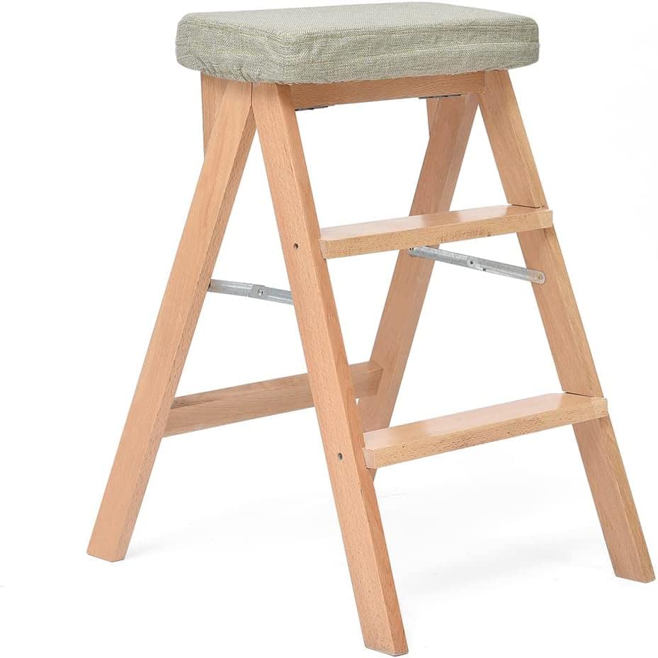 Chaise pliante multifonctionnelle OKUOKA escabeau bois massif pour adulte