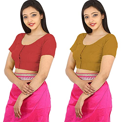 Image of Namita Women's Rubia Cotton Solid Half Sleeve Blouse