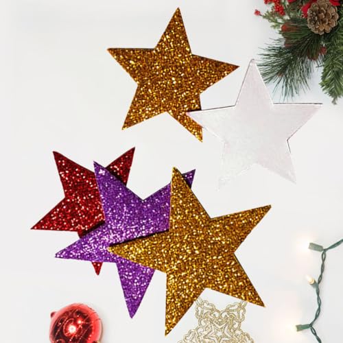 ibasenice 210pcs Glitter Star Decals Five-Pointed Star Sticker Glitter Foam Wall Stickers Scrapbooking Stickers Kids Room Decor Nursery Decorate Applique The Stickers - Image 4