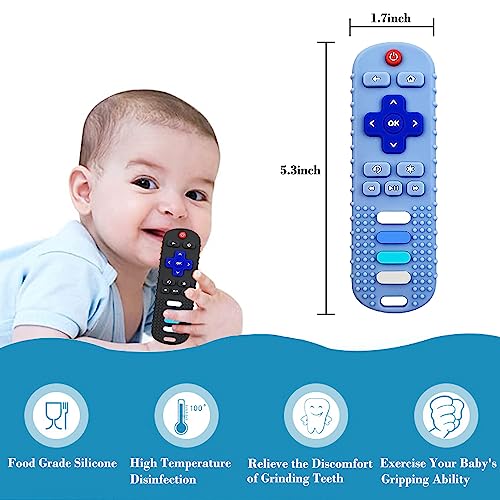 Silicone Baby Teething Toys,Tv Remote Control Shape Teething Toys,Infant Sensory Toy For Babies 3 6 12 18 Months,Bpa Free(Black) #TOP3