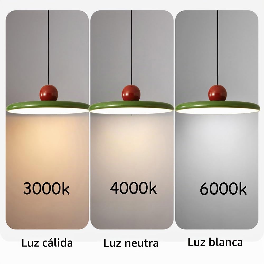 Lámpara Colgante Moderna UFO – Luz Colgante LED 36W Regulable,Altura Ajustable con 3 Temperaturas de Color lámparas,Lámpara de Techo de Acrílico y Metal para Comedor,Sala de Estar,Café (Verde)
