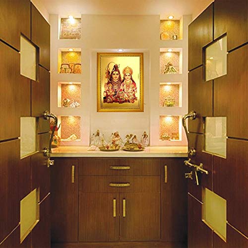 Image of ADA Handicraft Wood Wall And Pooja Photo Frame (35 x 25 cm, Multicolour)