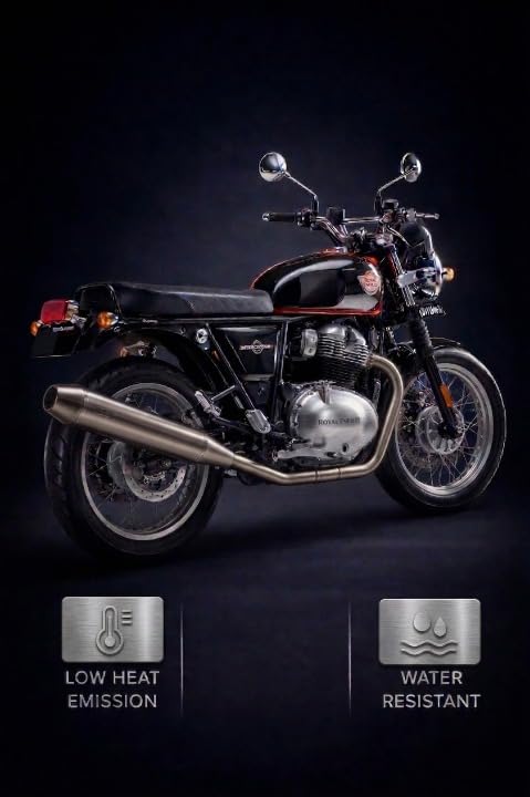 Image of Exhaust for Interceptor 650 & Continental GT 650 | +2 BHP Power Boost, Deep Bass Sound, Lightweight Twin Silencer, Easy Fit (Brushed)