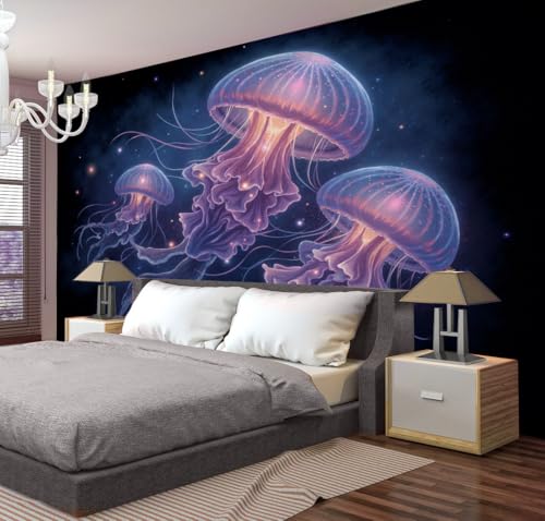 Tapisserie murale méduse bleue JRISEMECY 230x180cm décor chic